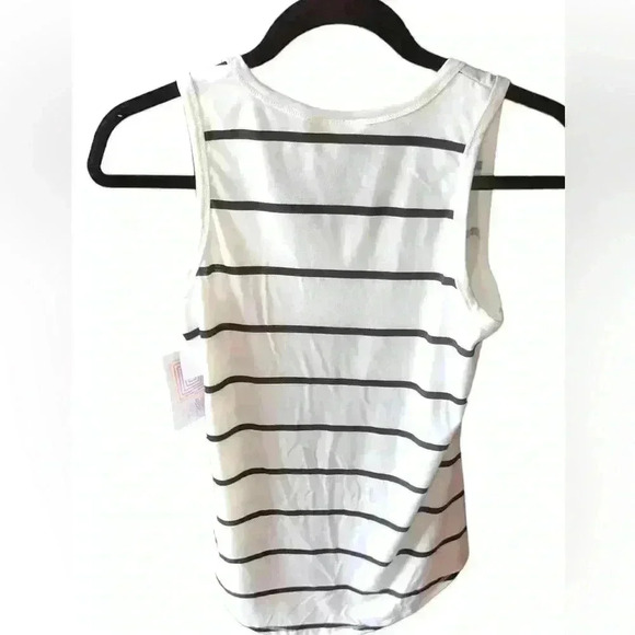 Lularoe Small white tank‎ top with black stripes. NWT. Classic & great staple! - Picture 2 of 4